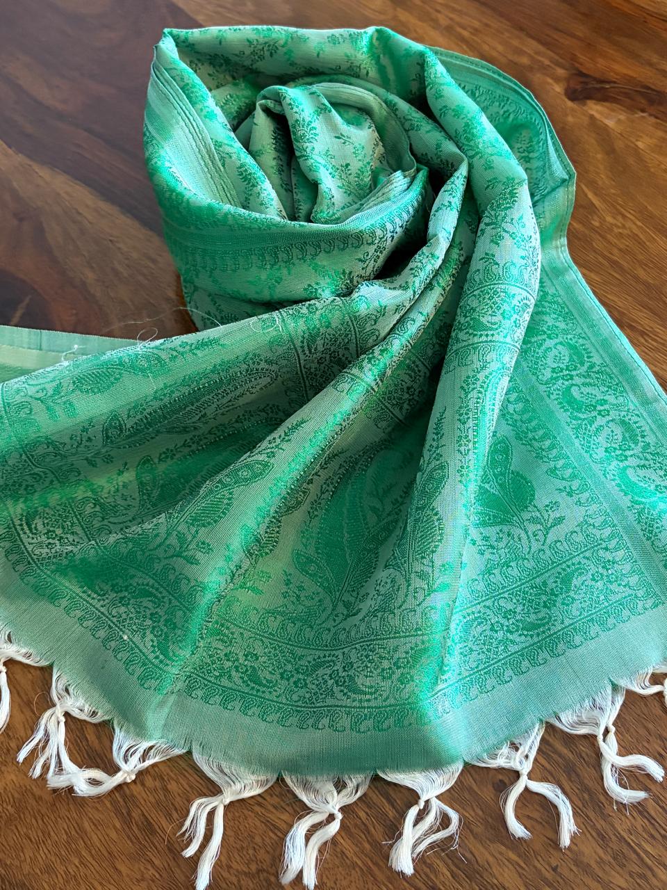 Soft Banarasi Pure Silk Festive Stole with Woven Motifs