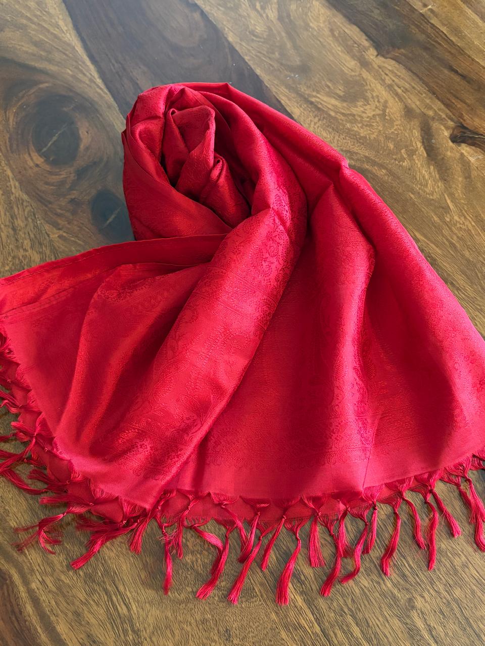 Soft Banarasi Pure Silk Festive Stole with Woven Motifs