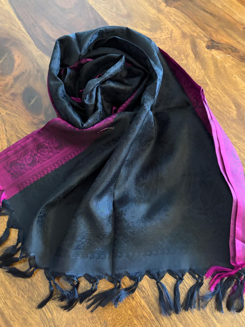 Soft Banarasi Pure Silk Festive Stole with Woven Motifs