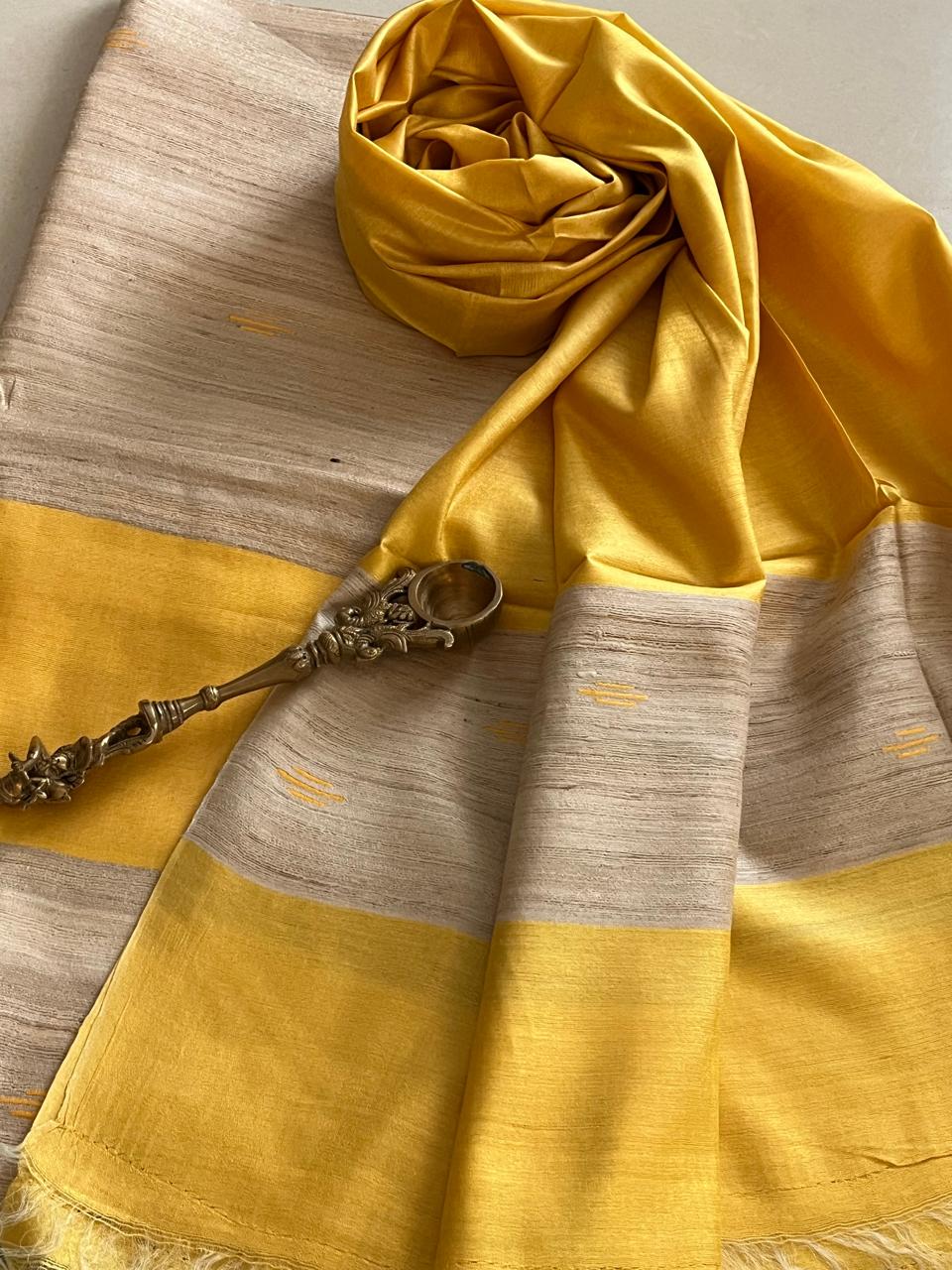 Pure Tussar Geecha Silk Handwoven Suits