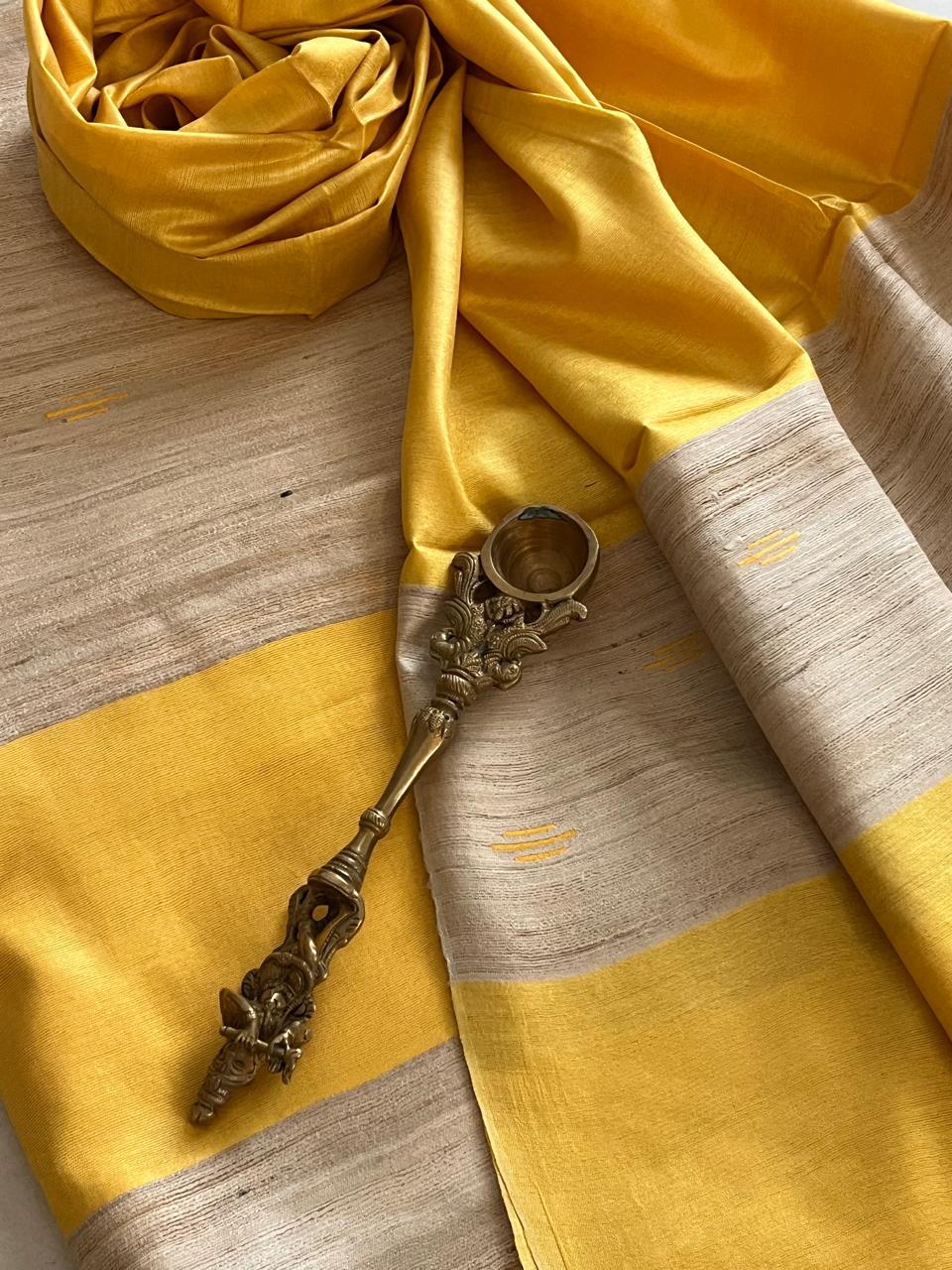 Pure Tussar Geecha Silk Handwoven Suits