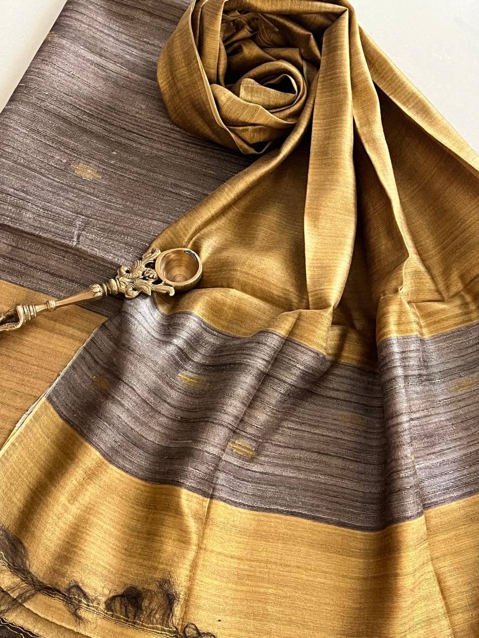 Pure Tussar Geecha Silk Handwoven Suits