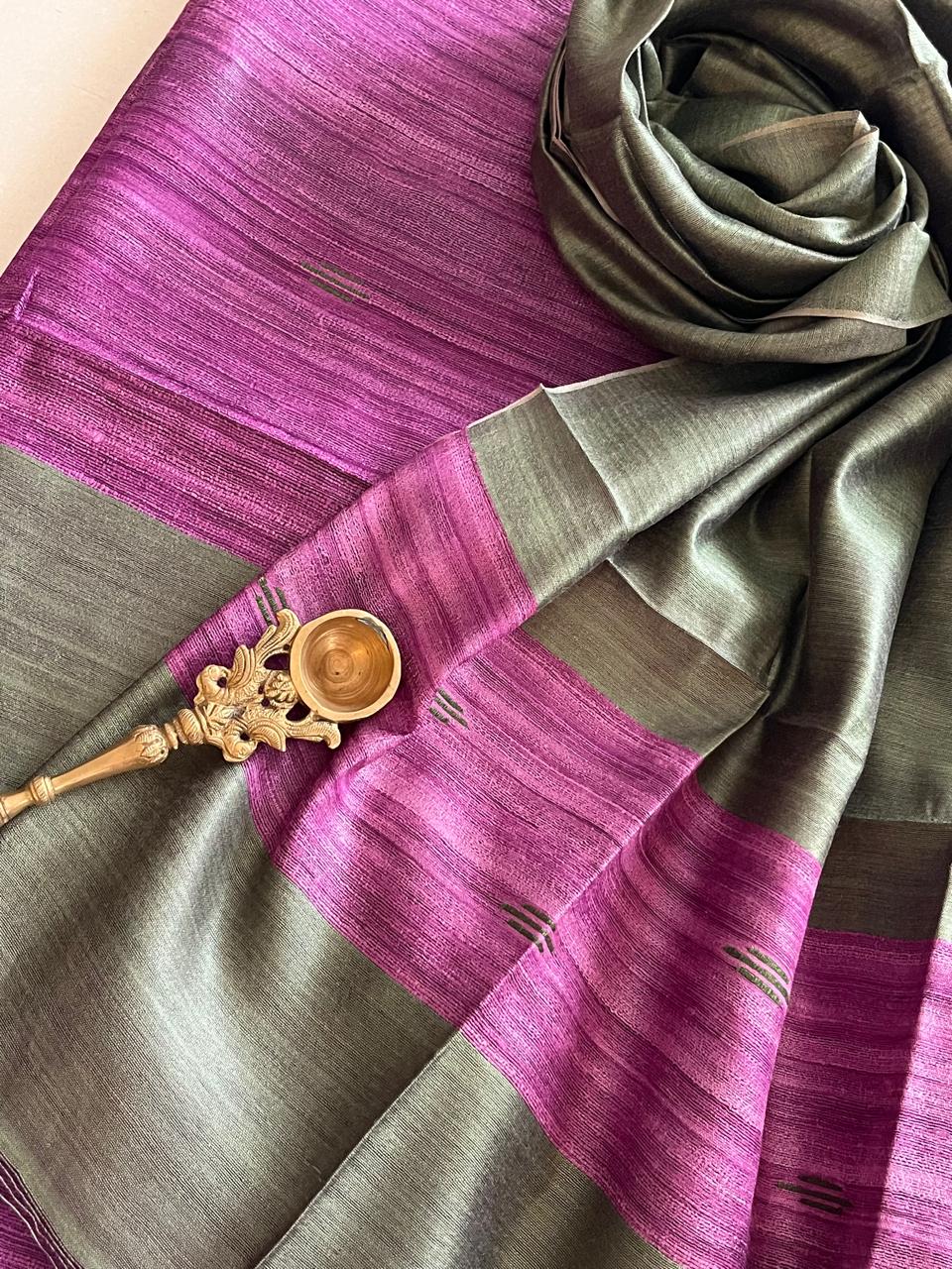 Pure Tussar Geecha Silk Handwoven Suits
