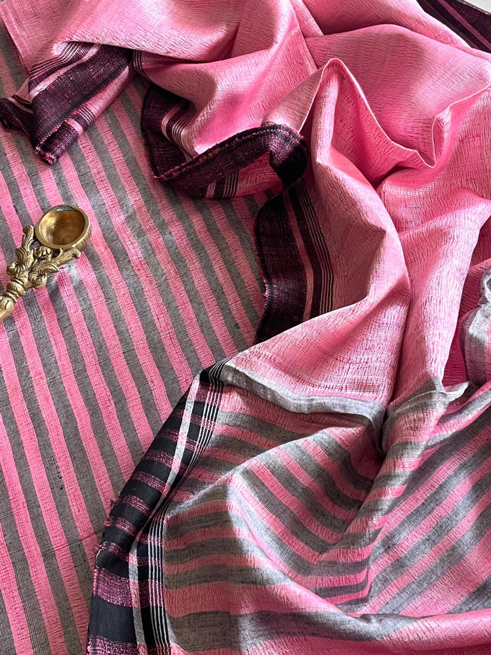 Pure Tussar Geecha Silk Striped Handwoven Suits