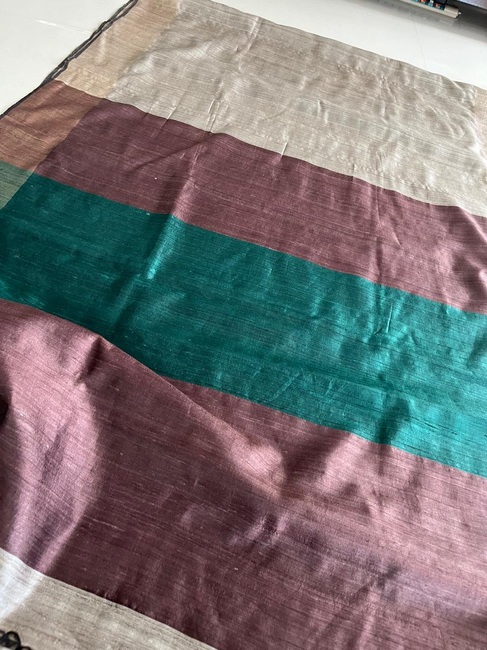 Pure Tussar Silk Saree with contrast Palla