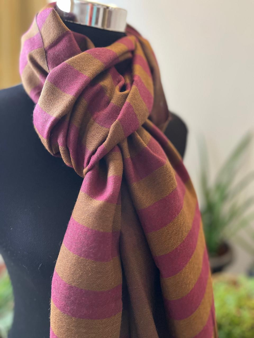 Very stylish Reversible Pure Wool Handwoven Stole - Rose Sandstone
