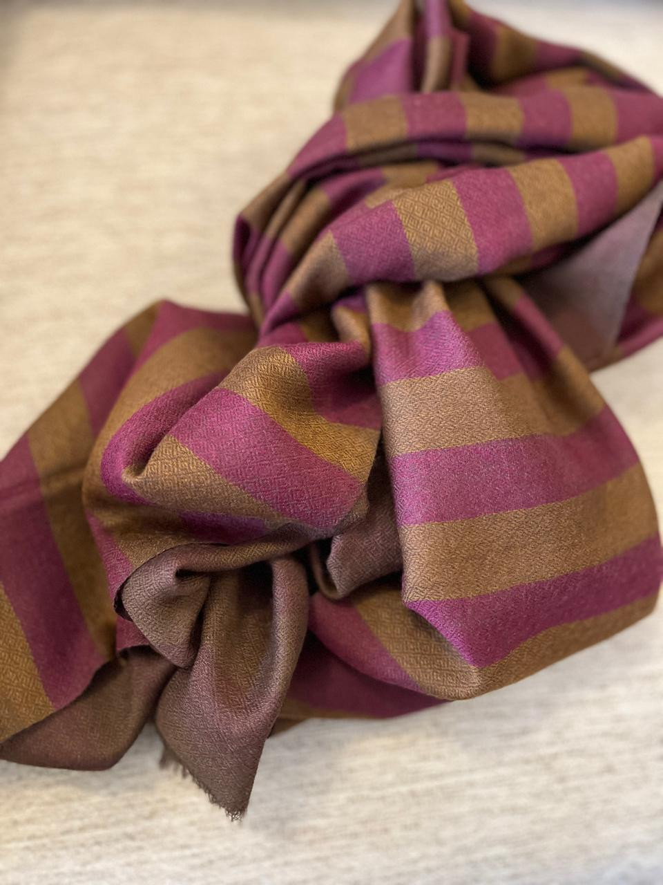 Very stylish Reversible Pure Wool Handwoven Stole - Rose Sandstone