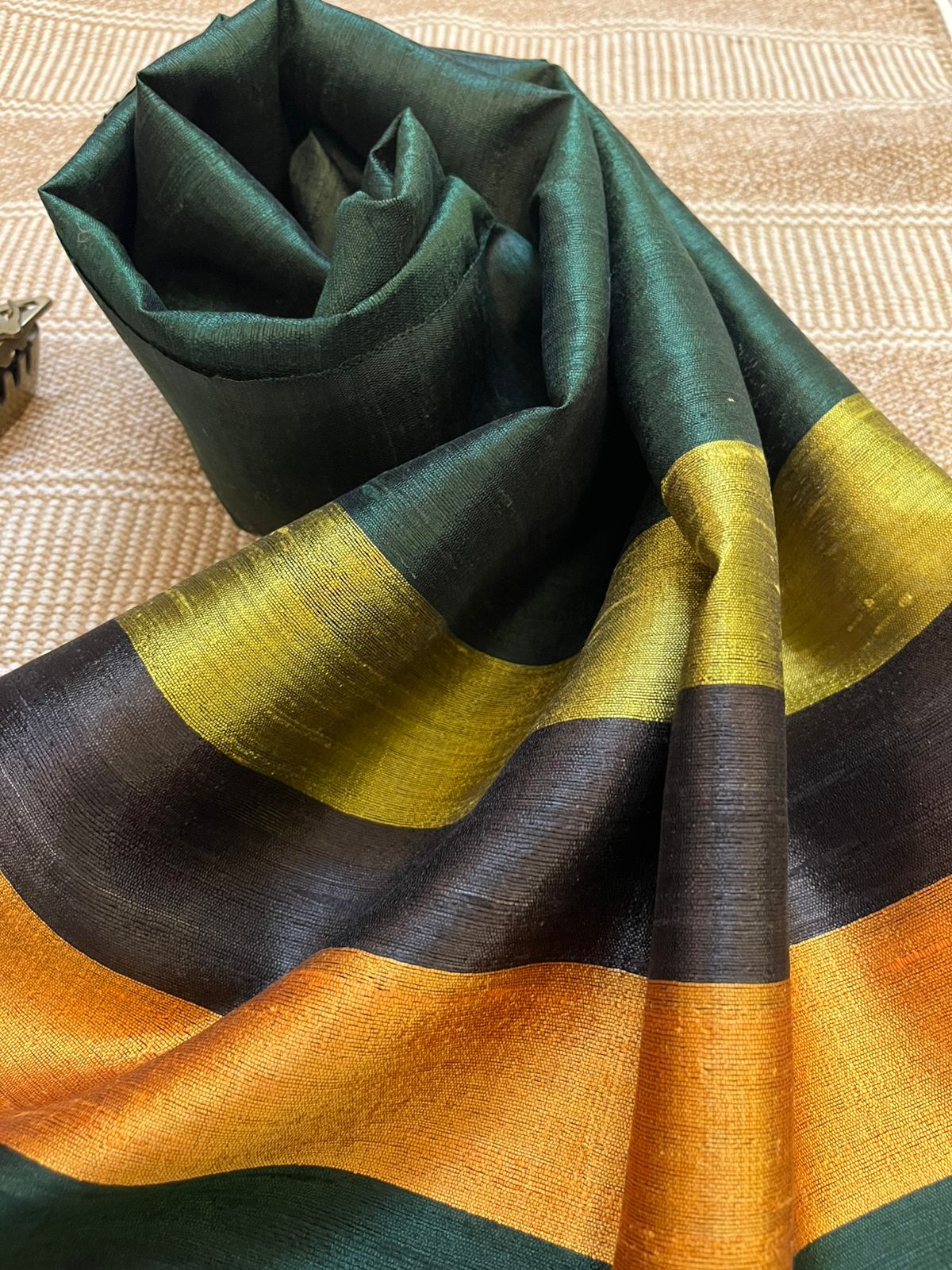 Vibrant pure Raw Silk Stole - Multicolour