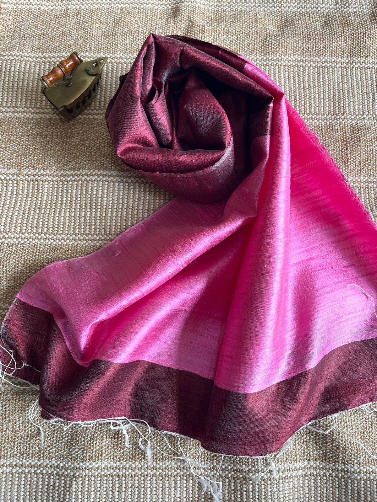 Vibrant pure Raw Silk Stole - Multicolour
