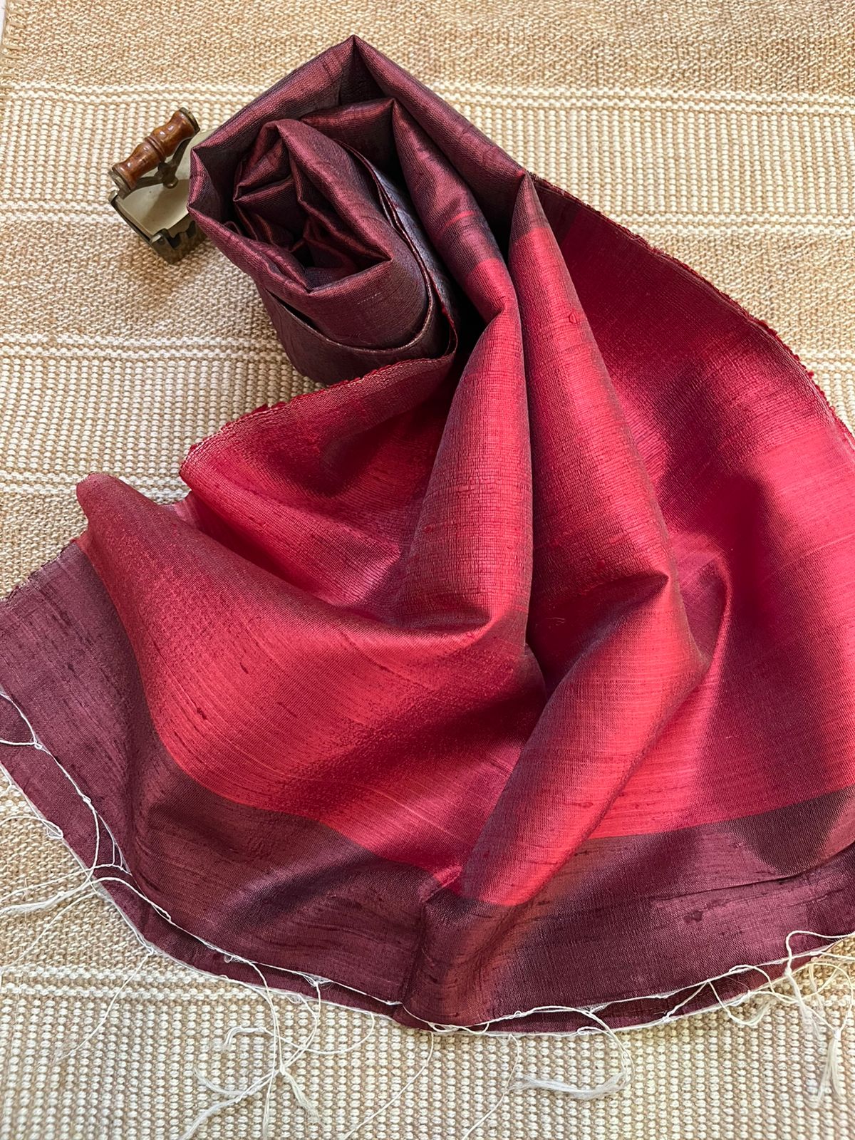 Vibrant pure Raw Silk Stole - Multicolour