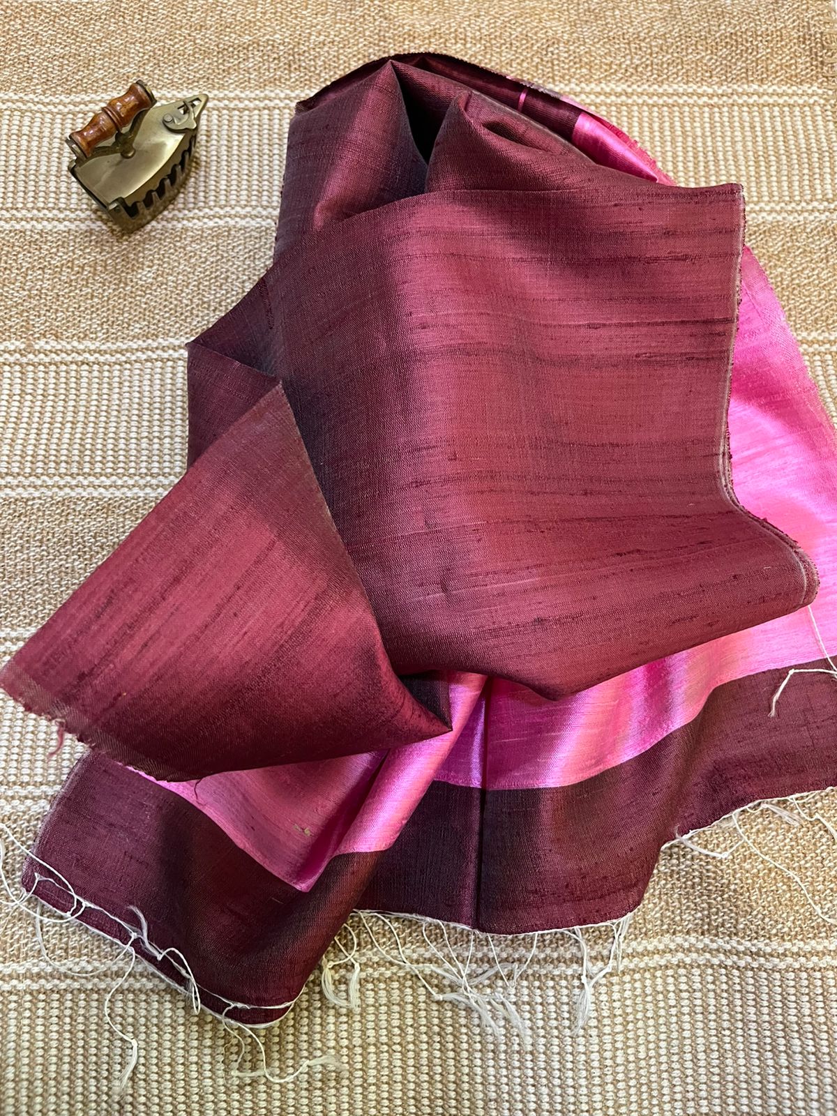 Vibrant pure Raw Silk Stole - Multicolour