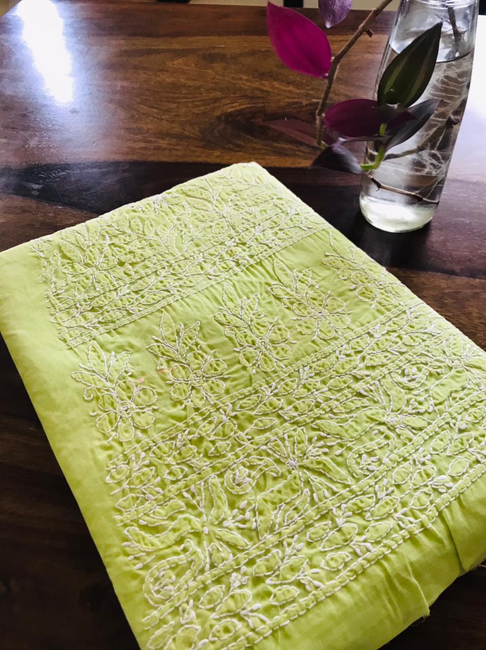 Hand embroidered Chikankari Kurta - Light Green