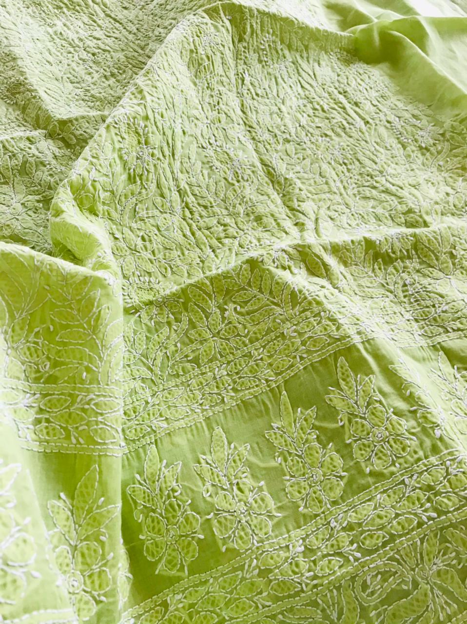 Hand embroidered Chikankari Kurta - Light Green