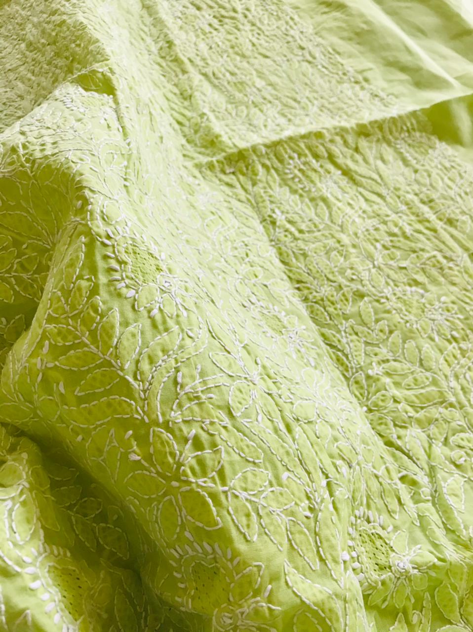 Hand embroidered Chikankari Kurta - Light Green