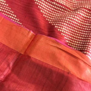 Pure Raw Silk Handloom Saree- Pink Red