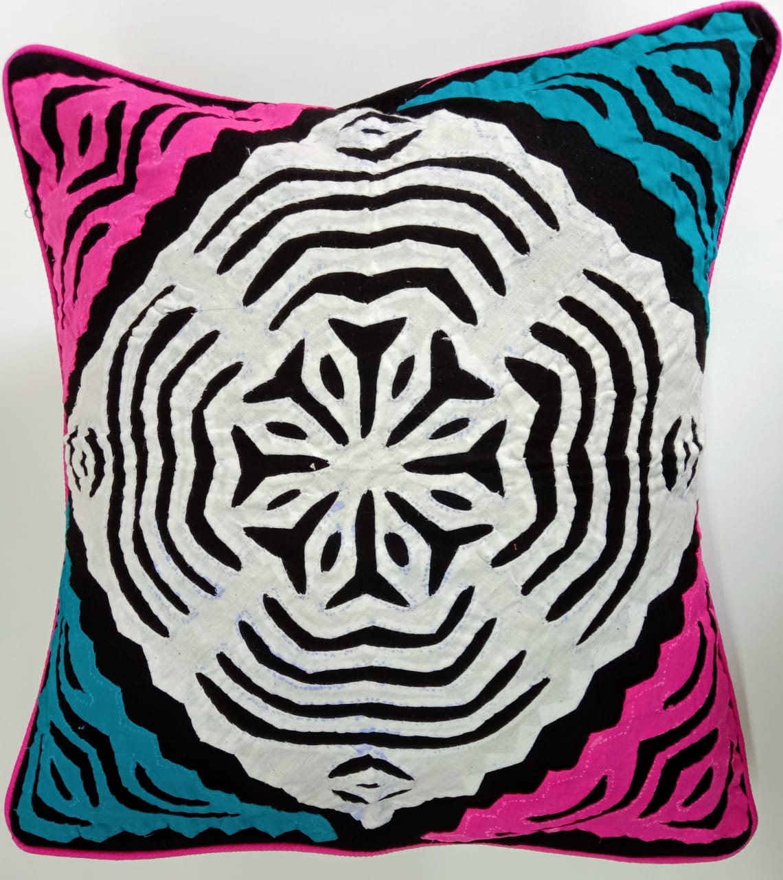 Handcrafted Applique work cushion covers- Multicolour