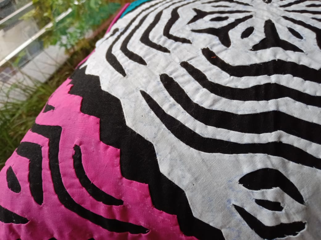Handcrafted Applique work cushion covers- Multicolour