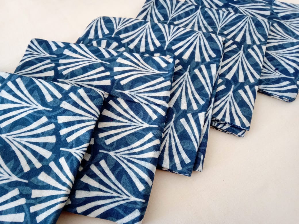 Indigo Hand Block Print Cushion Cover