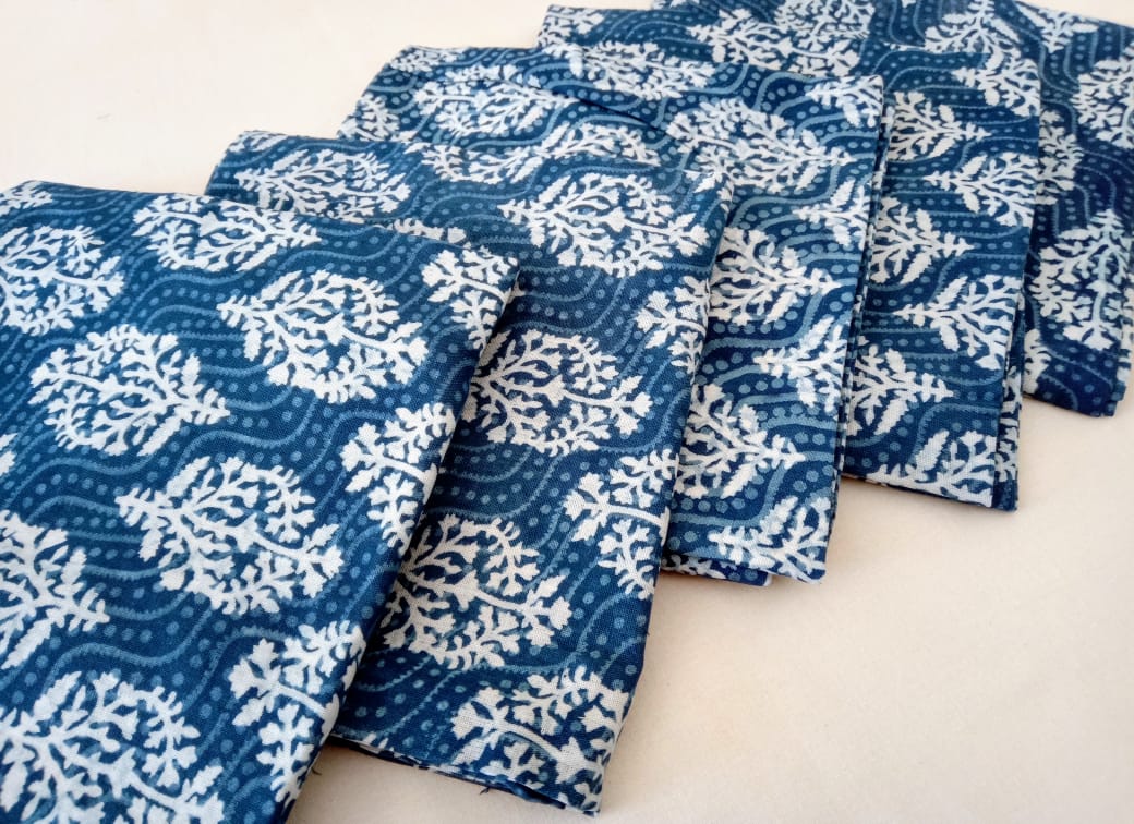 Indigo Hand Block Print Cushion Cover