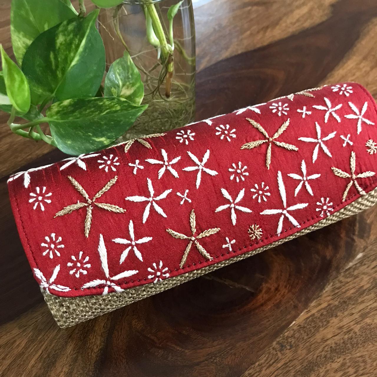 Chikankari Handcrafted clutches