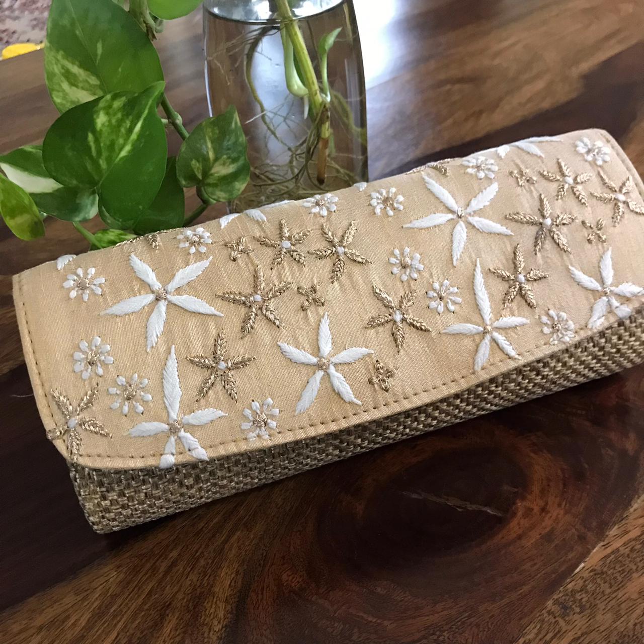 Chikankari Handcrafted clutches