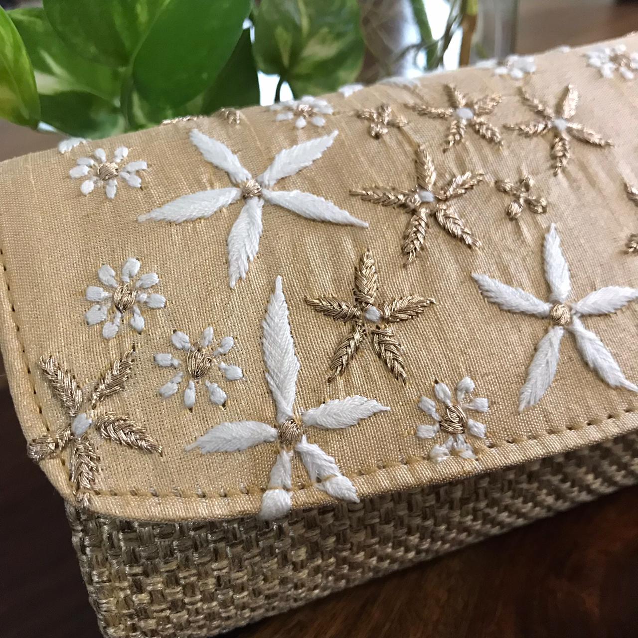 Chikankari Handcrafted clutches