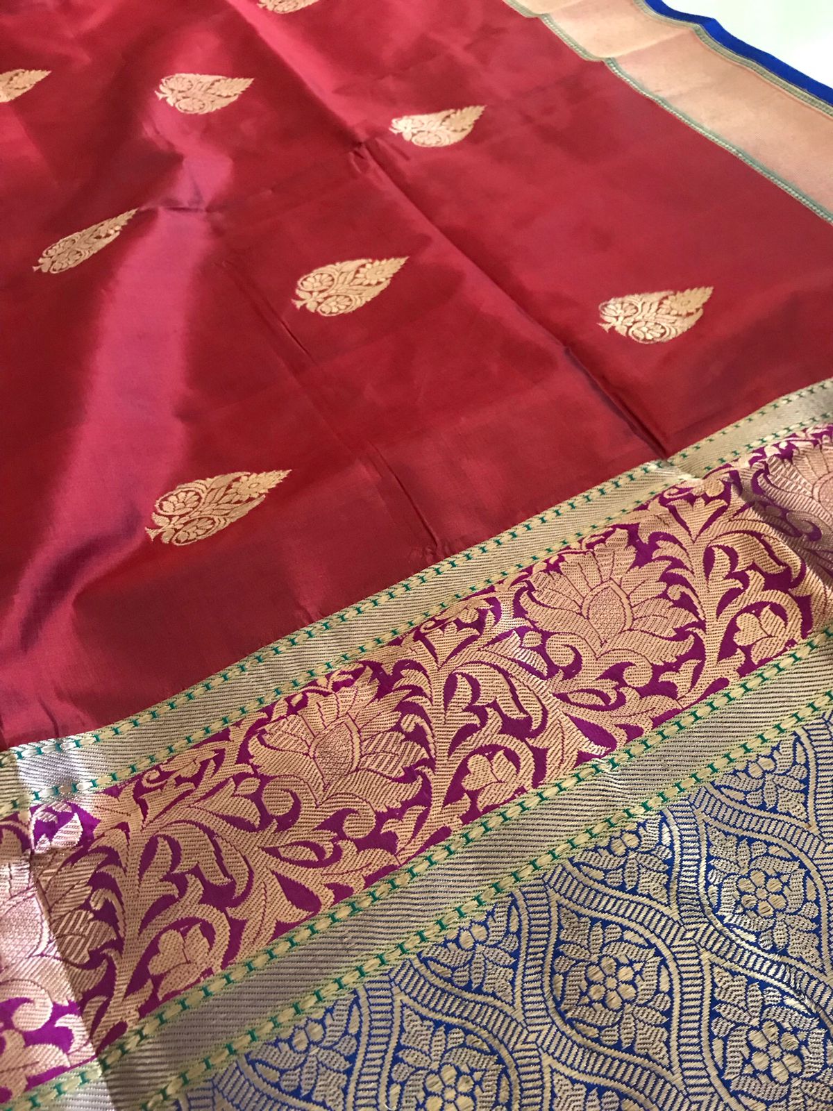 Pure Handloom Banarasi Katan Silk saree - Maroon