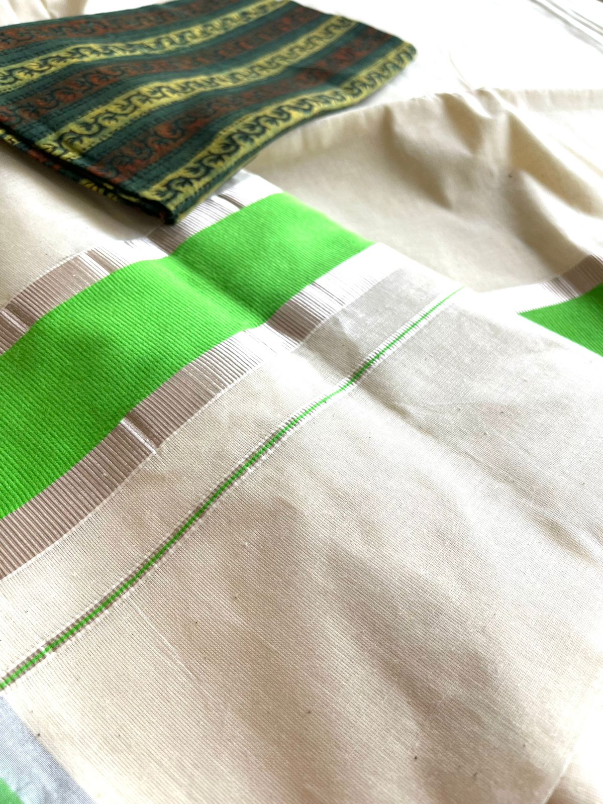 Pure cotton Kasavu Weave Saree