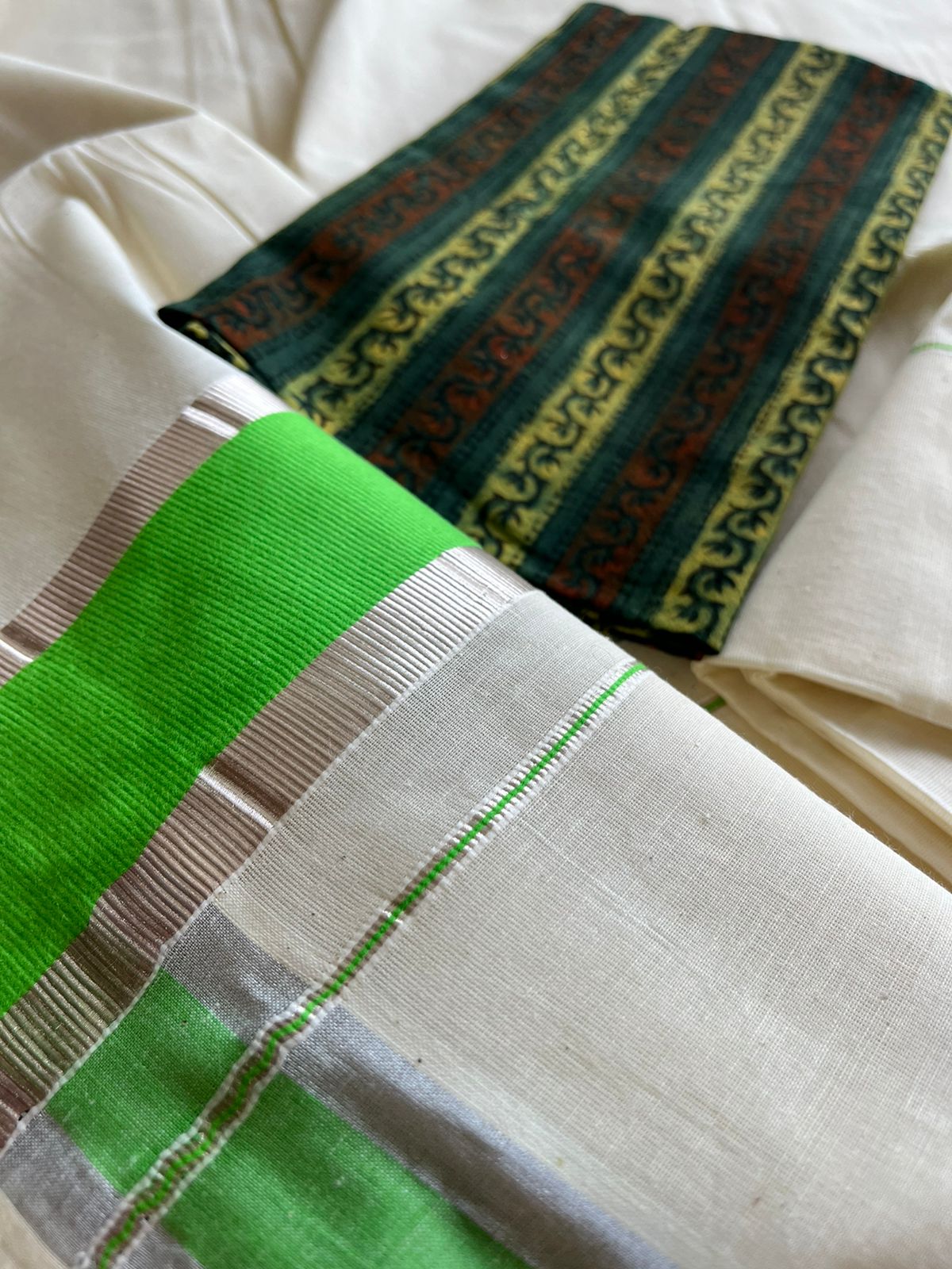 Pure cotton Kasavu Weave Saree