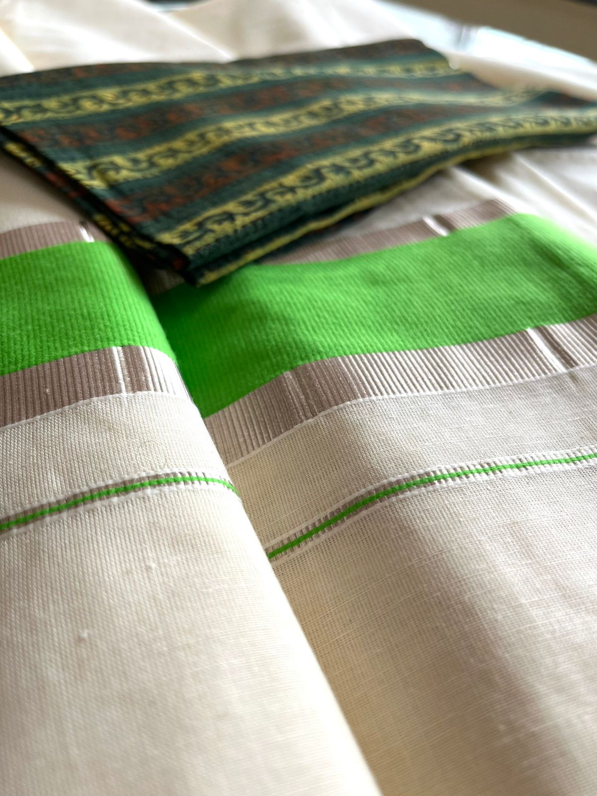 Pure cotton Kasavu Weave Saree