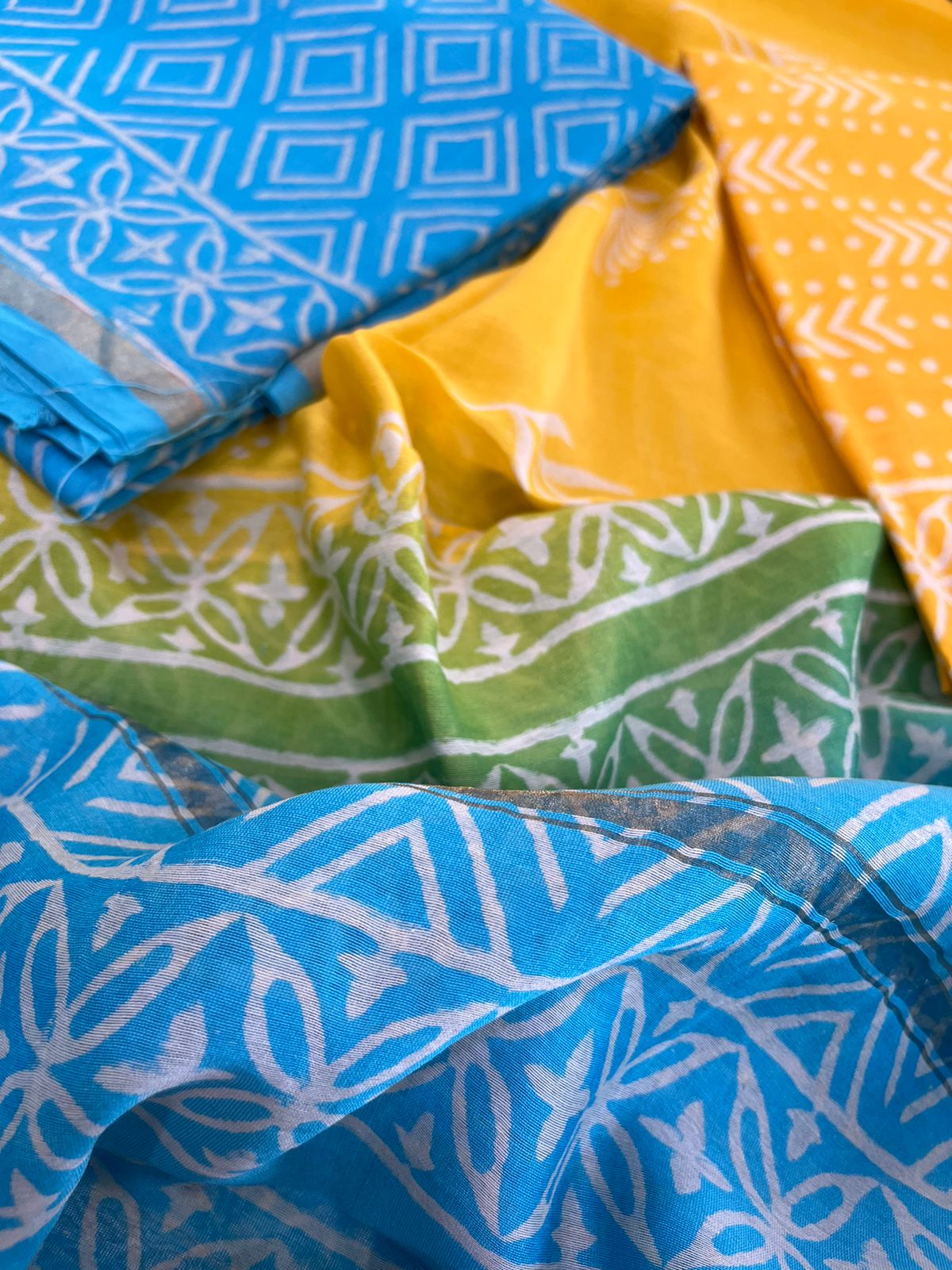 Chanderi Cotton Silk Handblock printed Suits