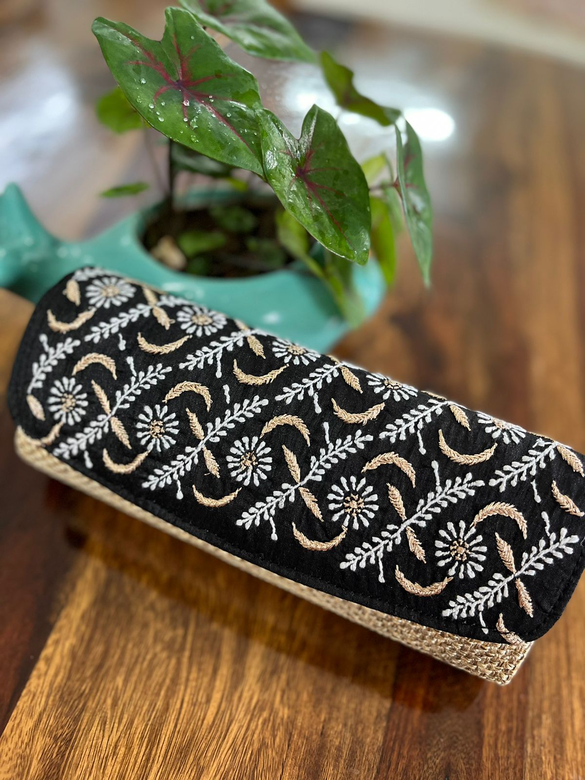 Chikankari Handcrafted clutches Purse