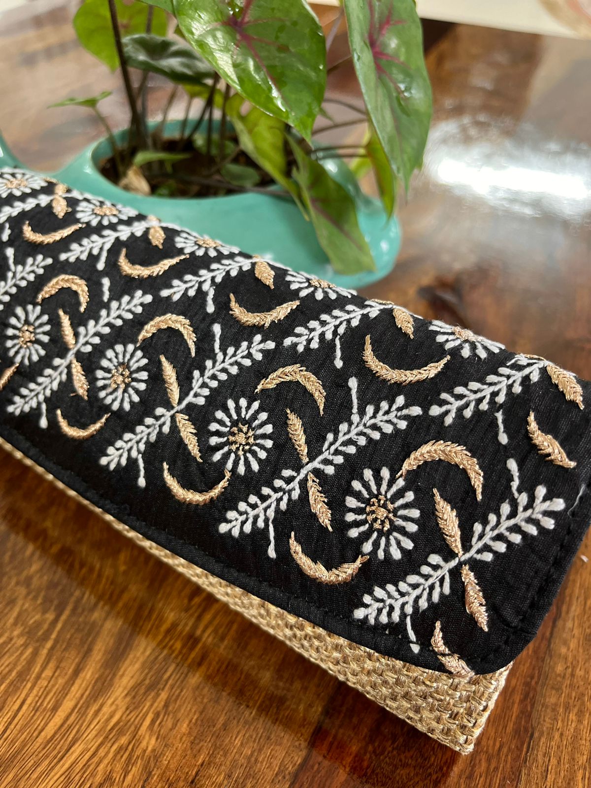 Chikankari Handcrafted clutches Purse