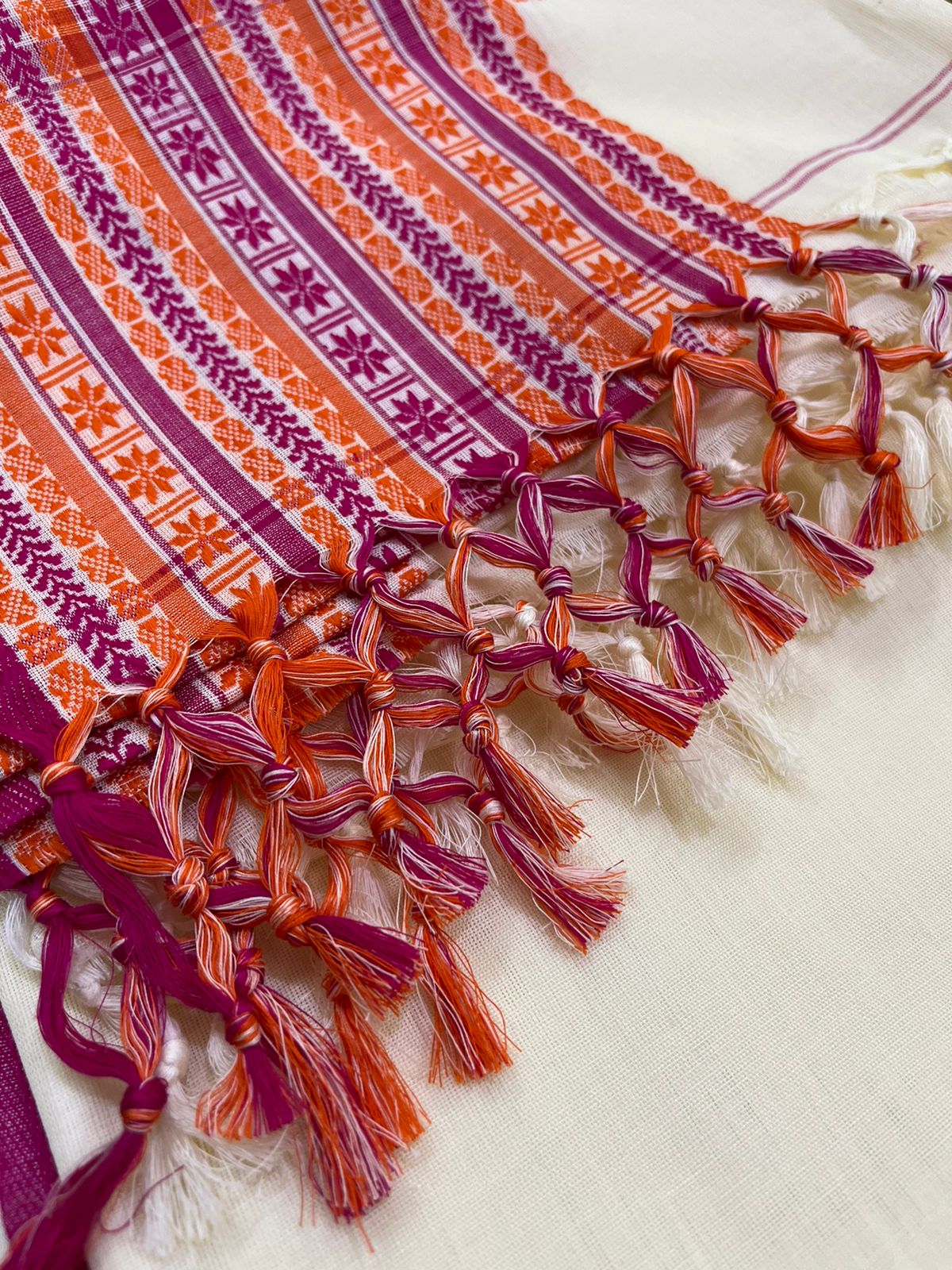 Very beautiful and comfortable Pure Bengal cotton sarees - OffWhite