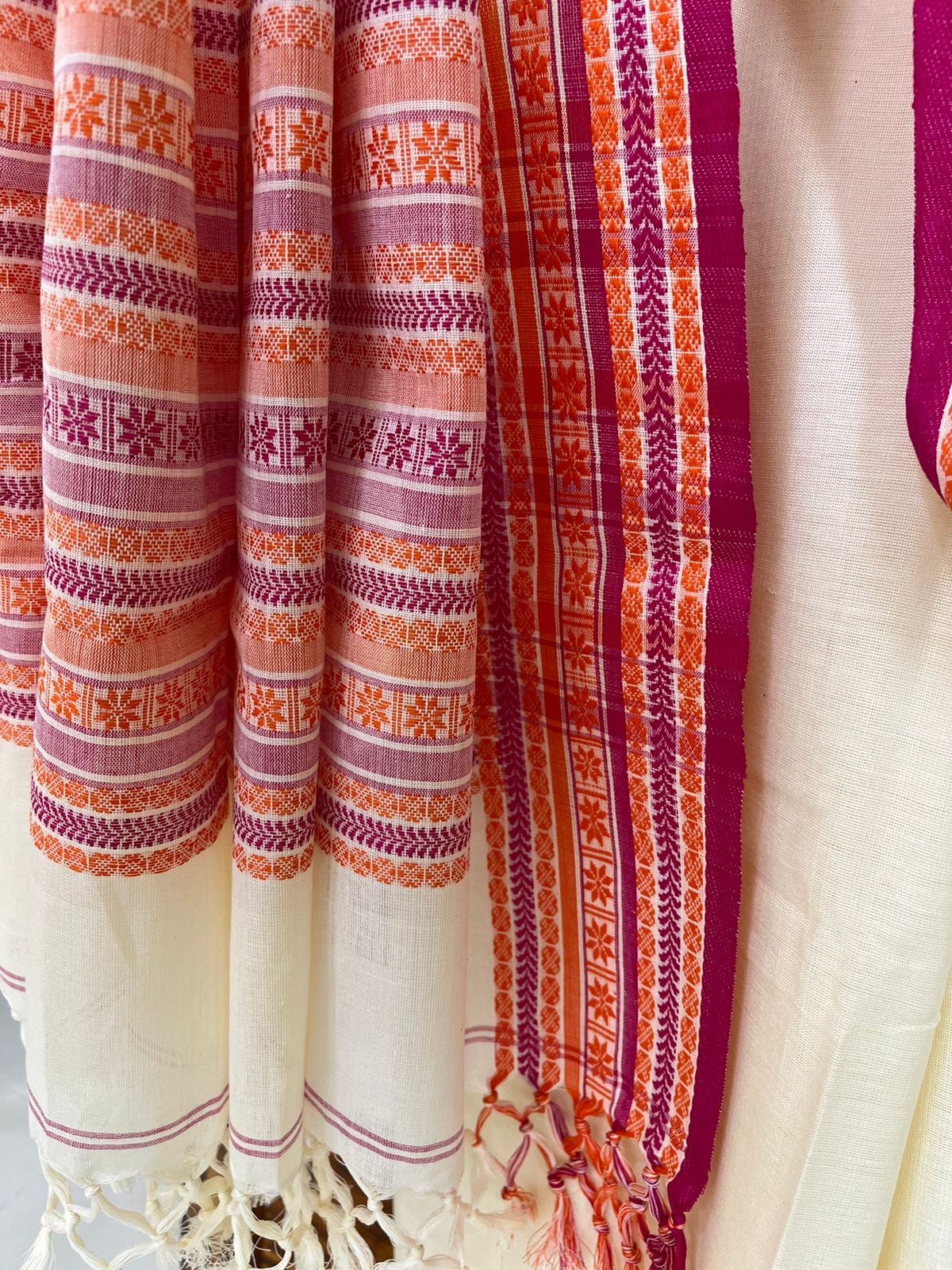 Very beautiful and comfortable Pure Bengal cotton sarees - OffWhite