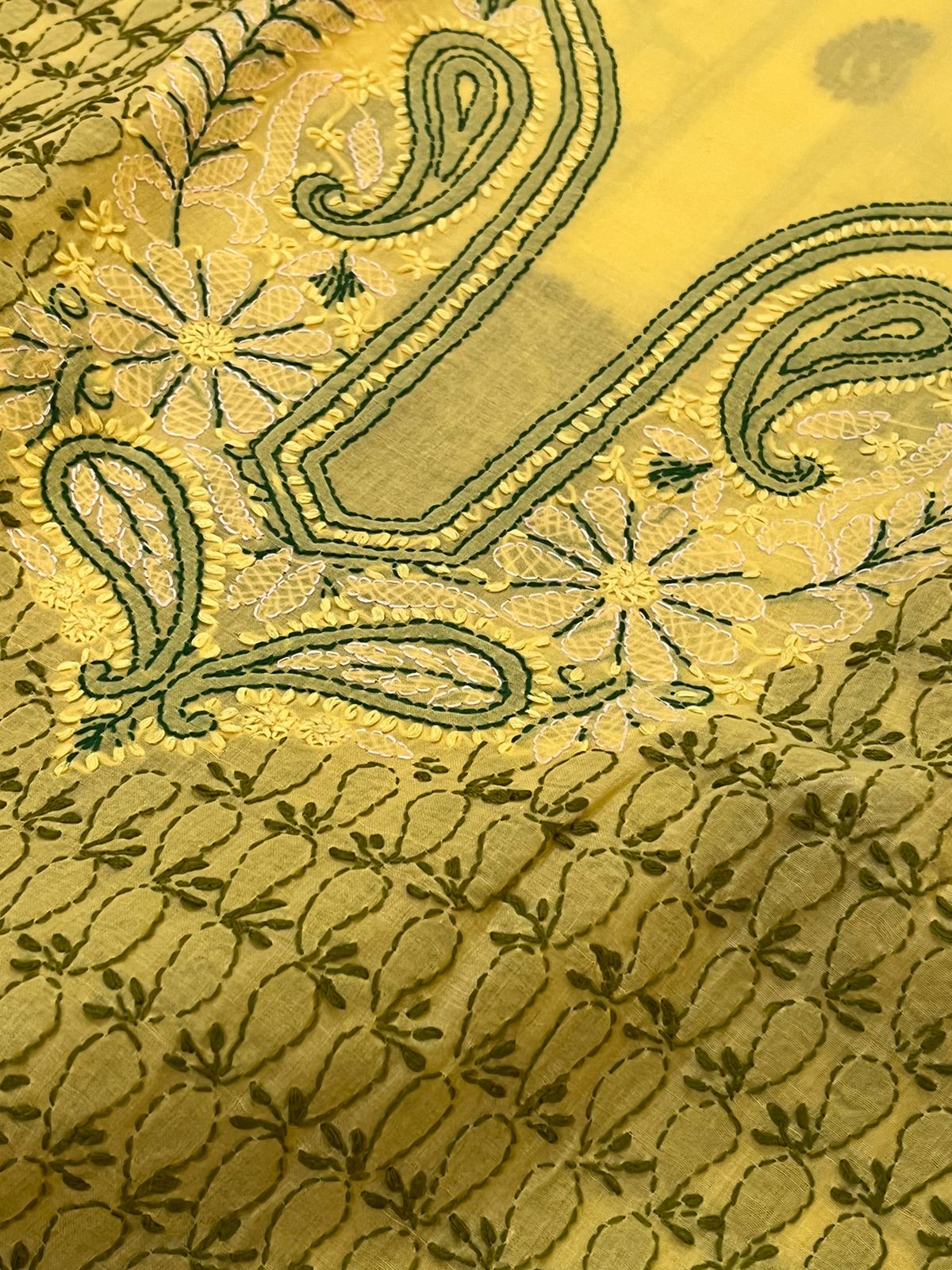 Beautiful cotton Kurta with hand chikankari embroidery