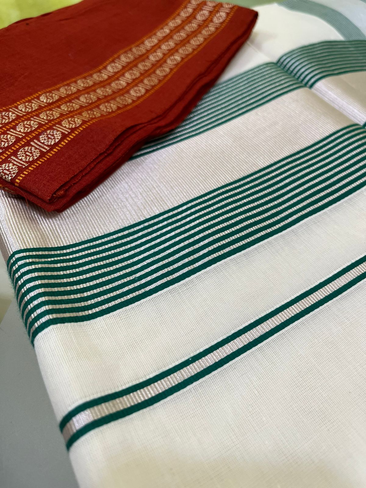 Pure cotton Kasavu Weave Saree