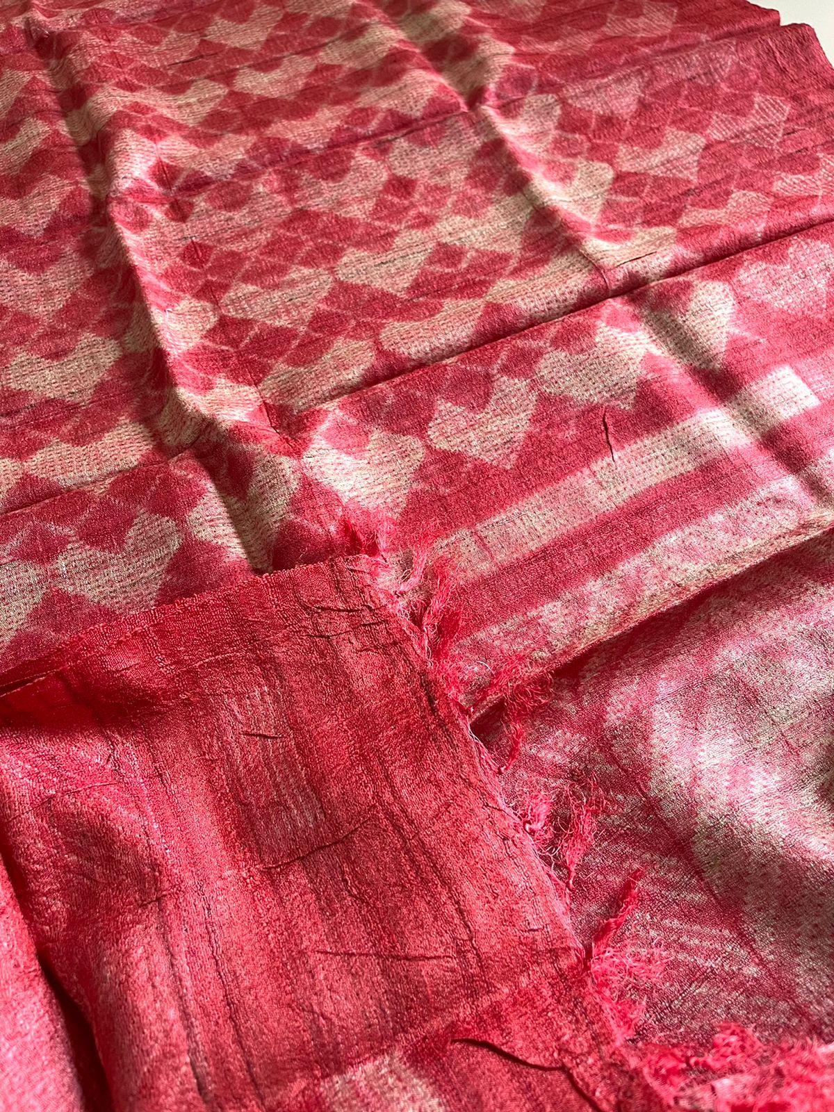 Pure Tussar Geecha Duaptta with Needle Shibori work