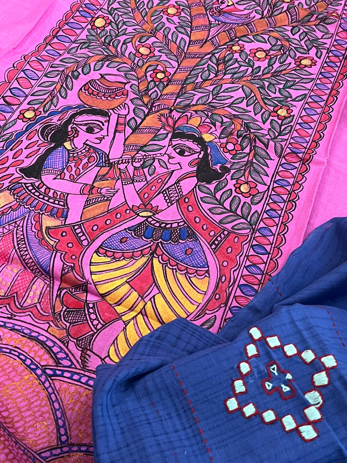 Beautiful and elegant Pure cotton Handpainted Madhubani Kurta Sets