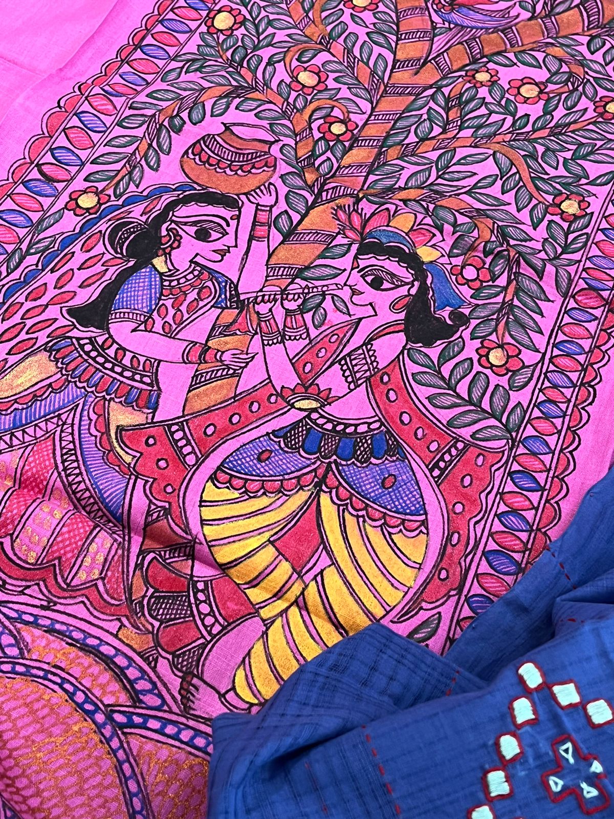 Beautiful and elegant Pure cotton Handpainted Madhubani Kurta Sets