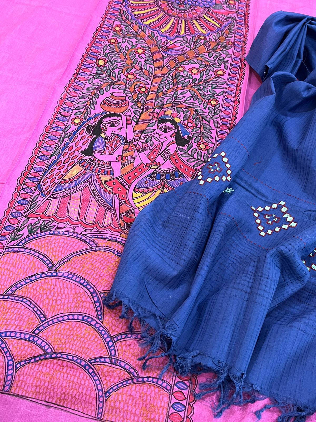 Beautiful and elegant Pure cotton Handpainted Madhubani Kurta Sets