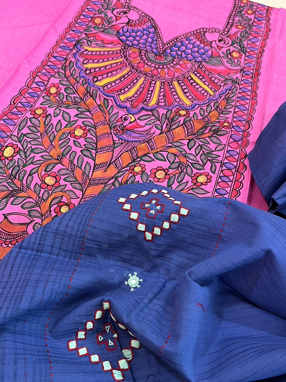 Beautiful and elegant Pure cotton Handpainted Madhubani Kurta Sets