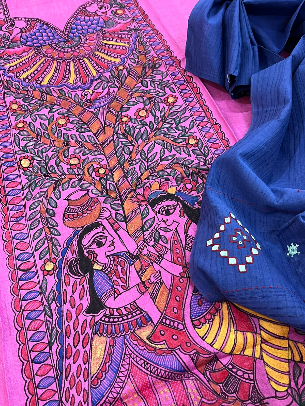 Beautiful and elegant Pure cotton Handpainted Madhubani Kurta Sets