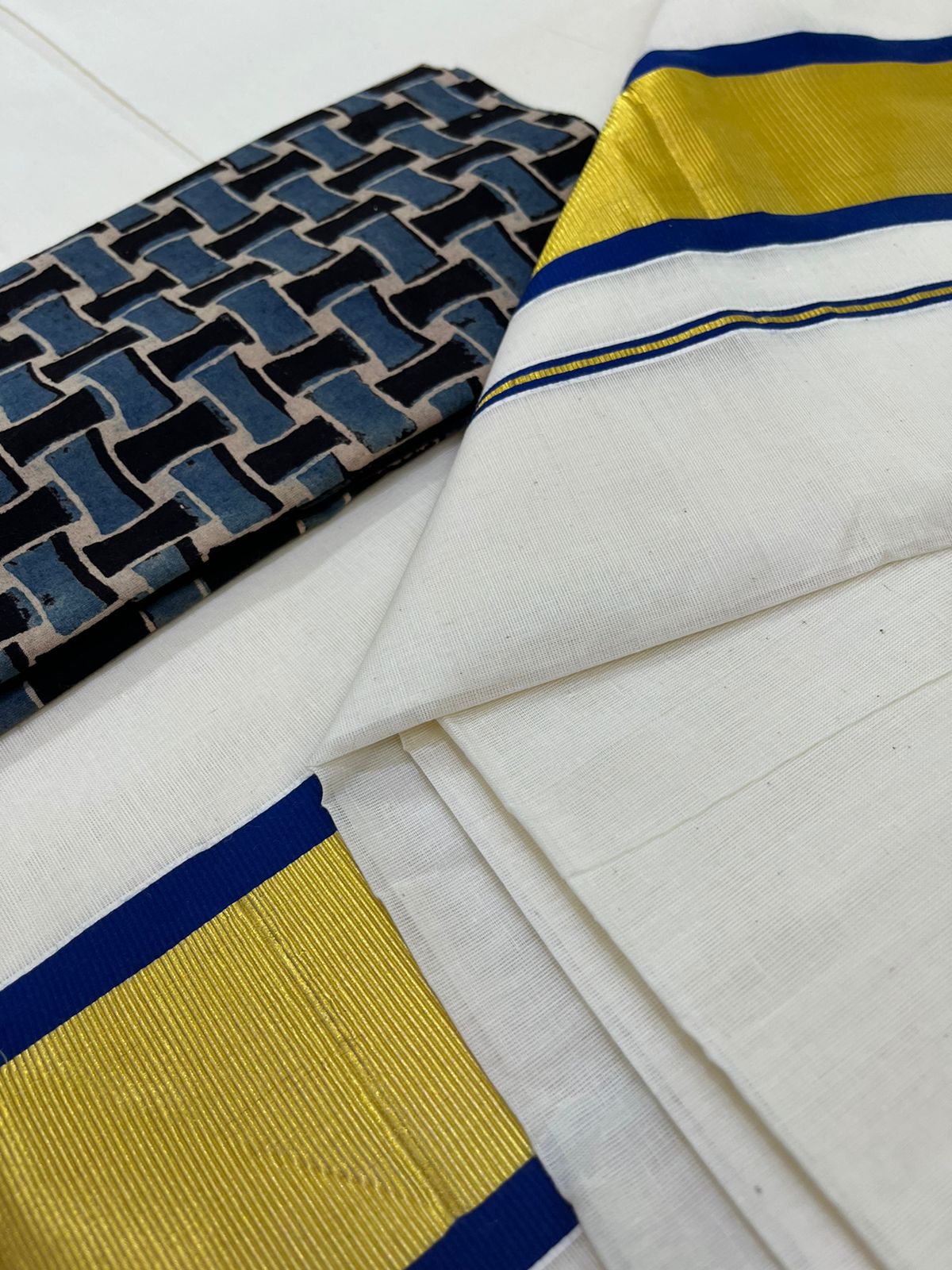 Pure cotton Kasavu Weave Saree