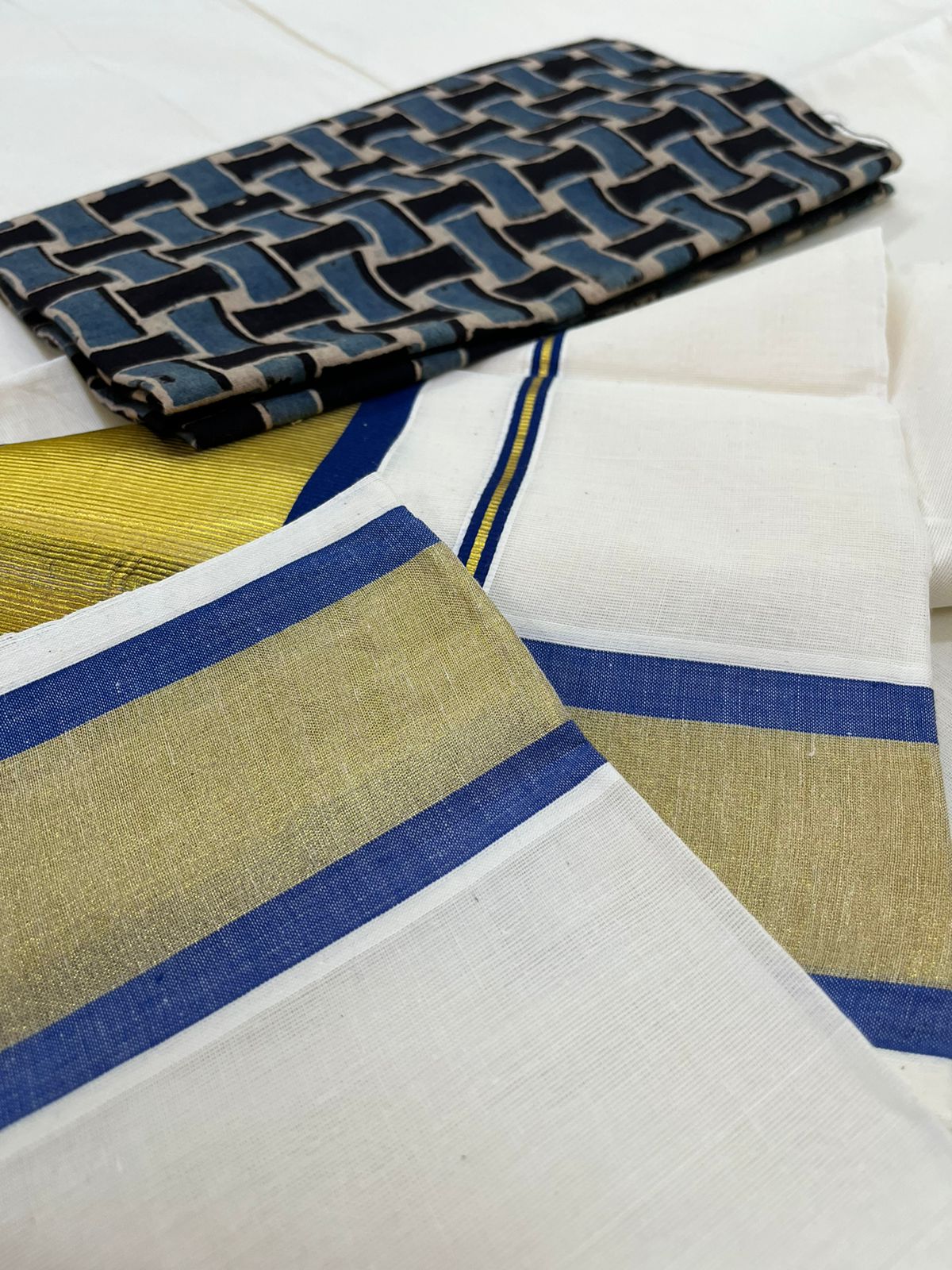 Pure cotton Kasavu Weave Saree