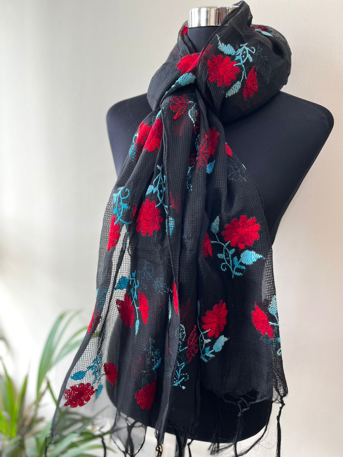 Pure Kota Cotton Hand embroidered Stoles