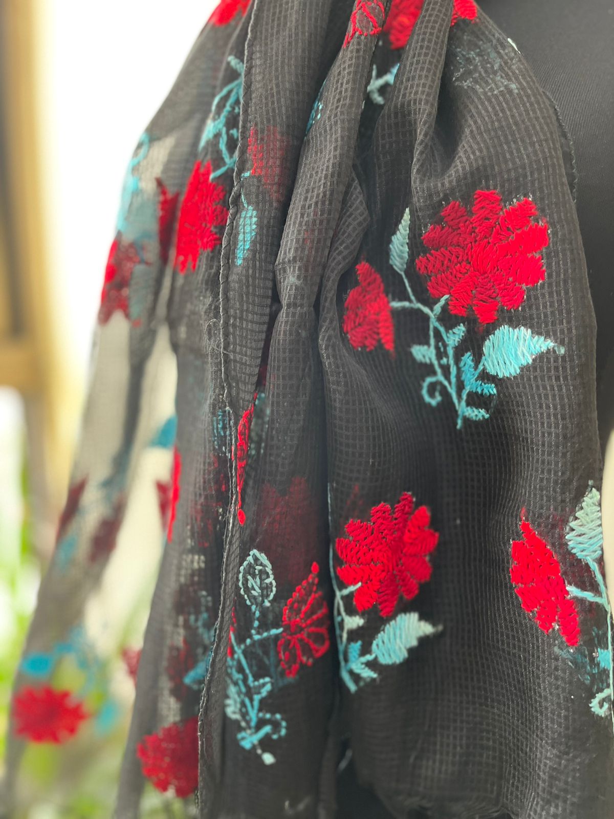 Pure Kota Cotton Hand embroidered Stoles