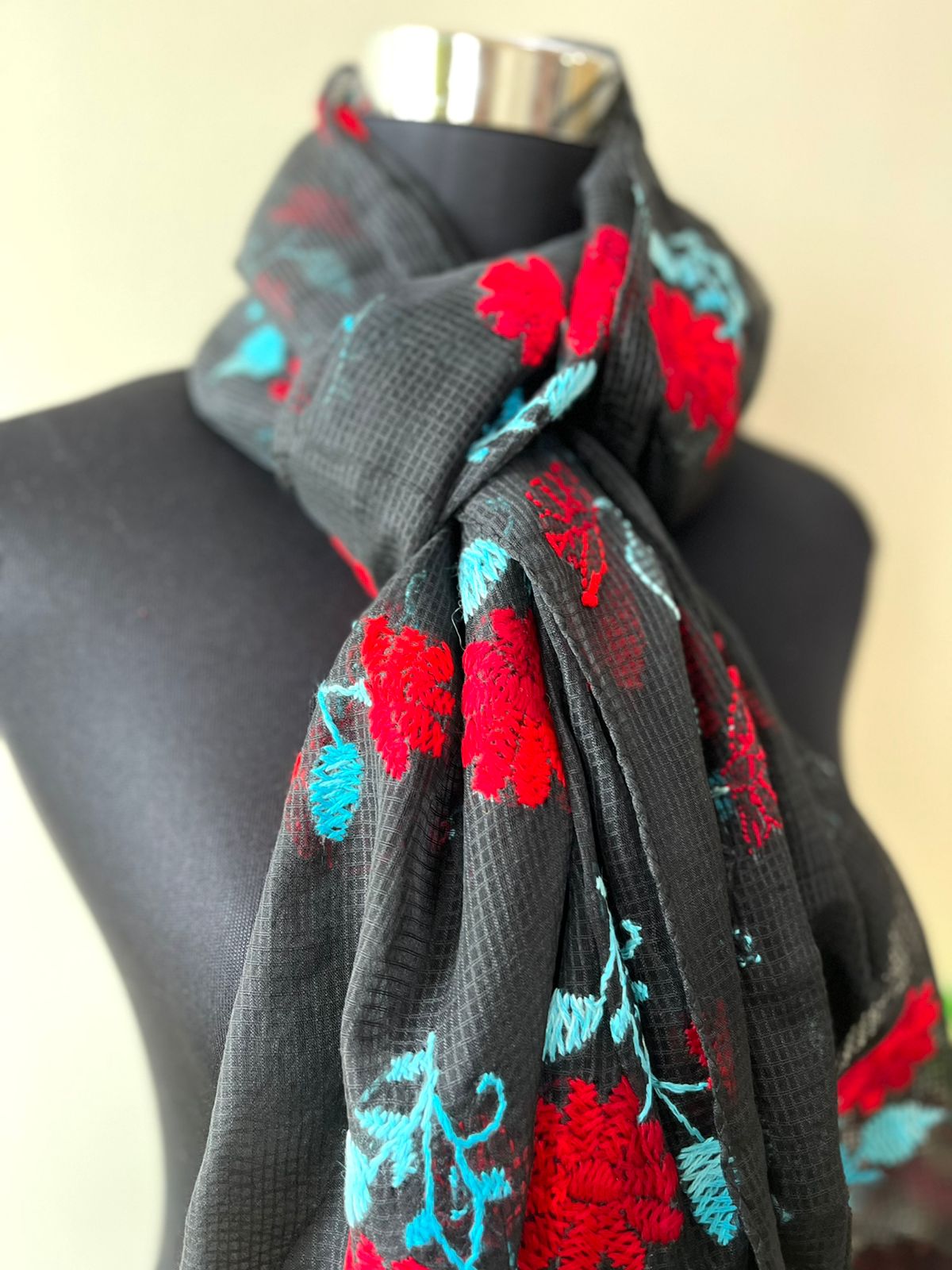 Pure Kota Cotton Hand embroidered Stoles