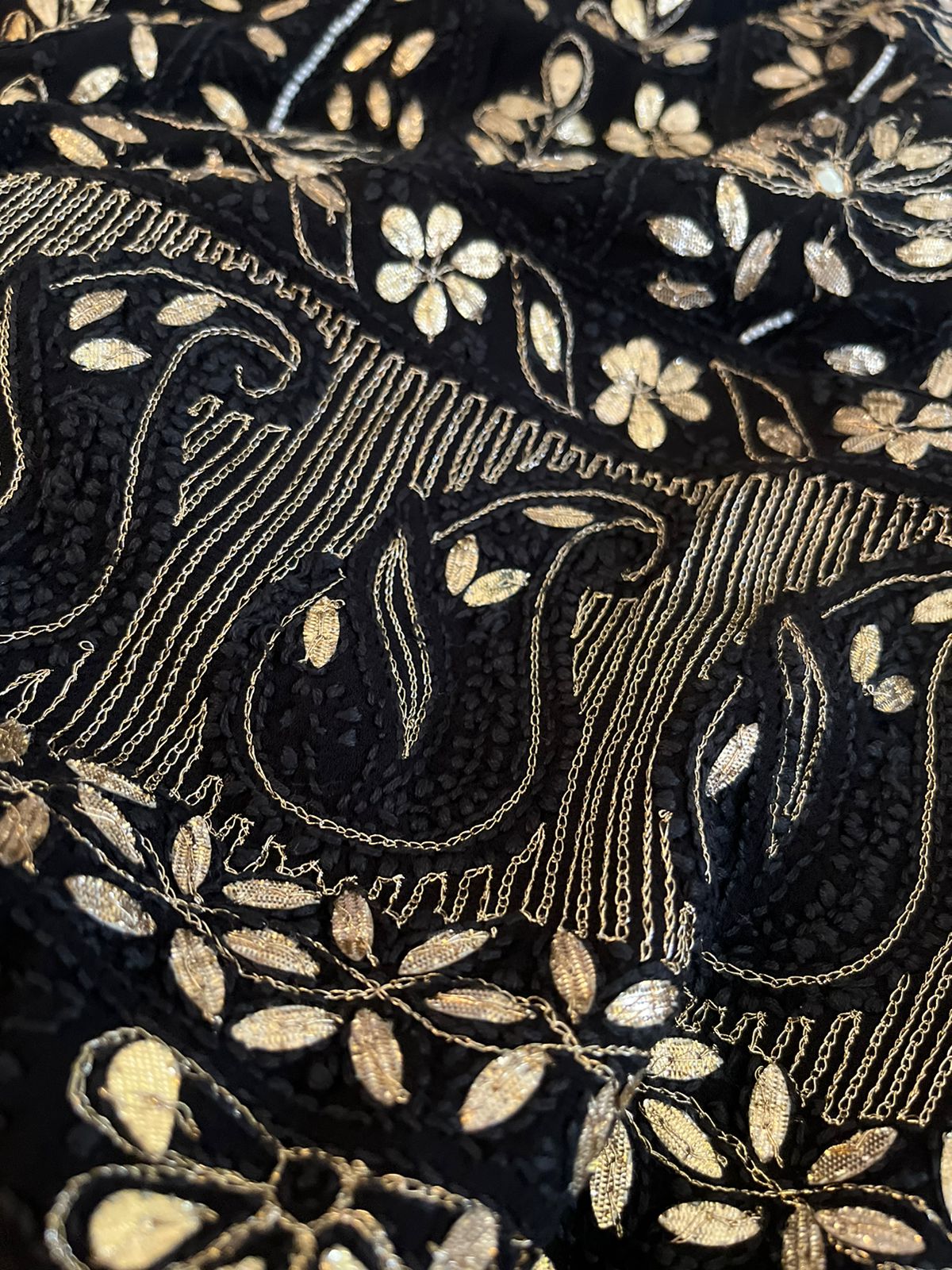 Pure Georgette Kurta with Georgette Dupatta - Black