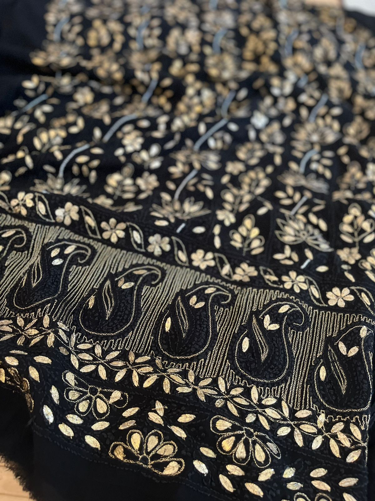 Pure Georgette Kurta with Georgette Dupatta - Black